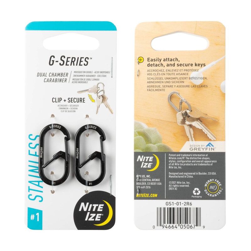 Nite Ize G-Series #1 2Pk Black