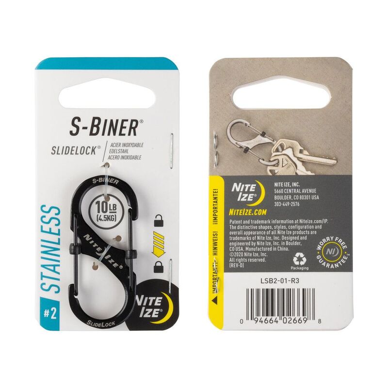 Nite Ize S-Biner Slidelock Stainless Steel #2 Black