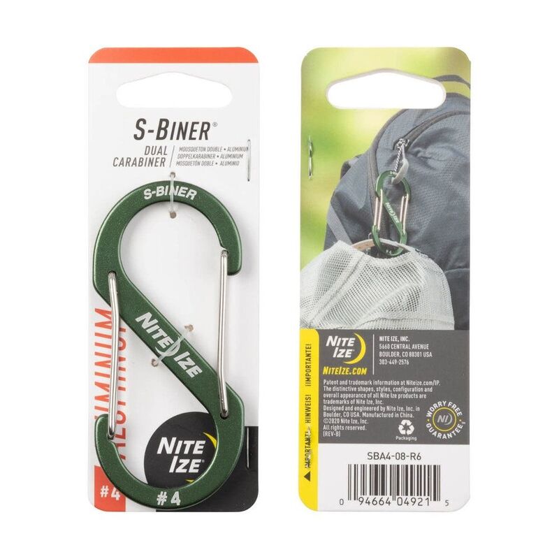 Nite Ize S-Biner Aluminum Dual Carabiner #4 Olive