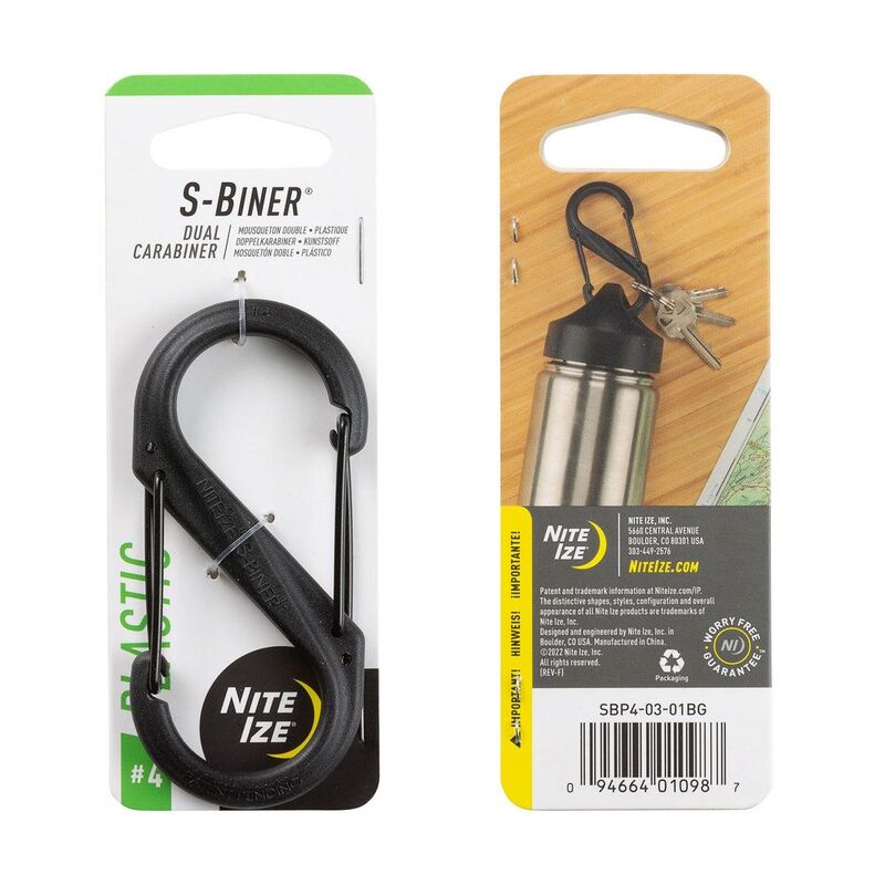 Nite Ize S-Biner Plastic Dual Carabiner #4 Black