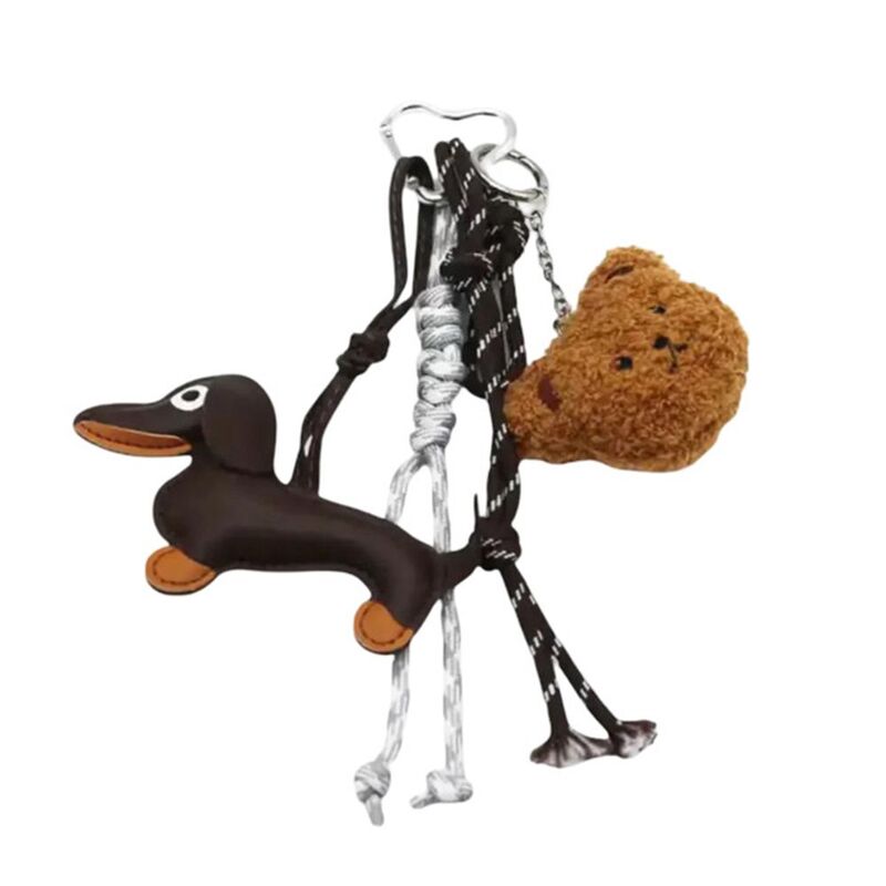 Sticky Bestie Bag Charm Set Brown Dog