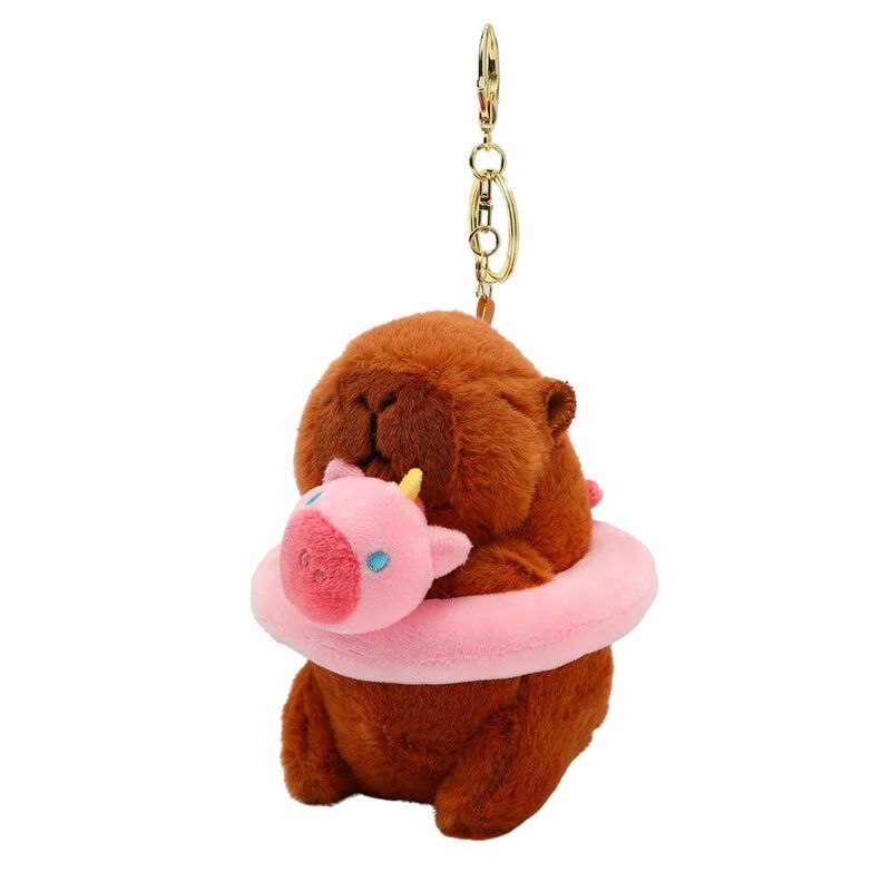 Sticky Bestie Bag Charm Capybara With Pink Float Ring