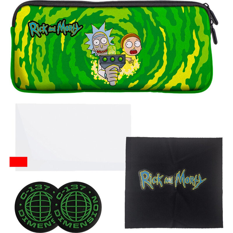 Blade Rick And Morty Starter Pack For Nintendo Switch 2 Includes Carrying Case + Grips + Tg Screen Protector + Cleaning Cloth