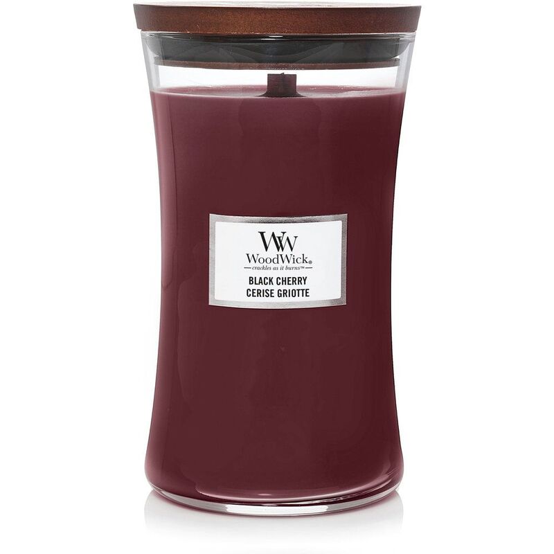 Woodwick Hourglass Black Cherry Candle Large 610 Grams