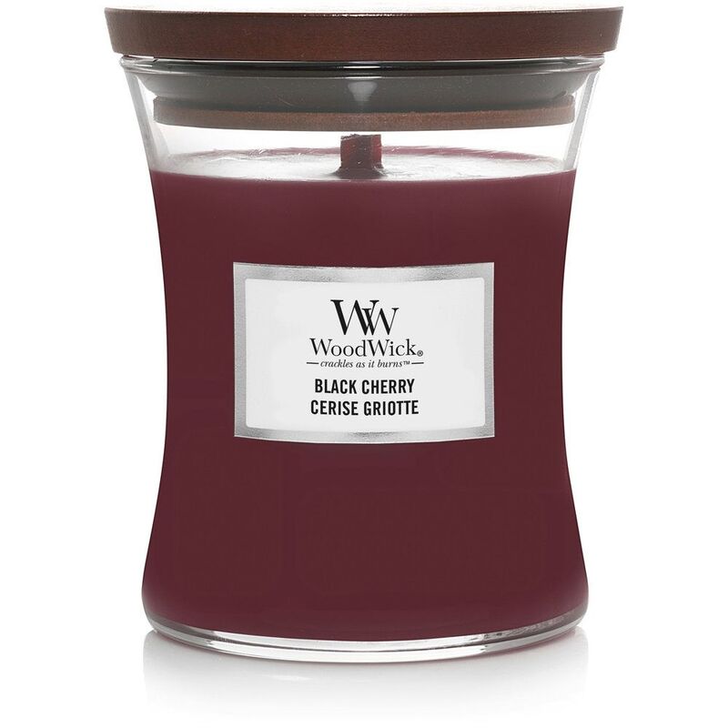 Woodwick Hourglass Black Cherry Candle Medium 275 Grams