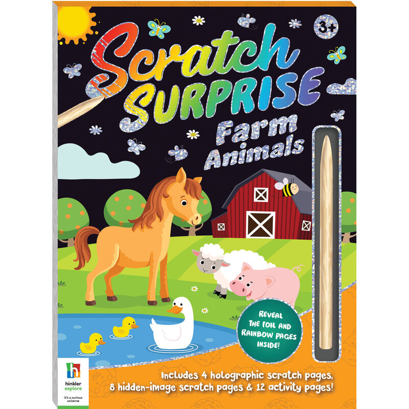 Hinkler Scratch Surprise Farm Animals