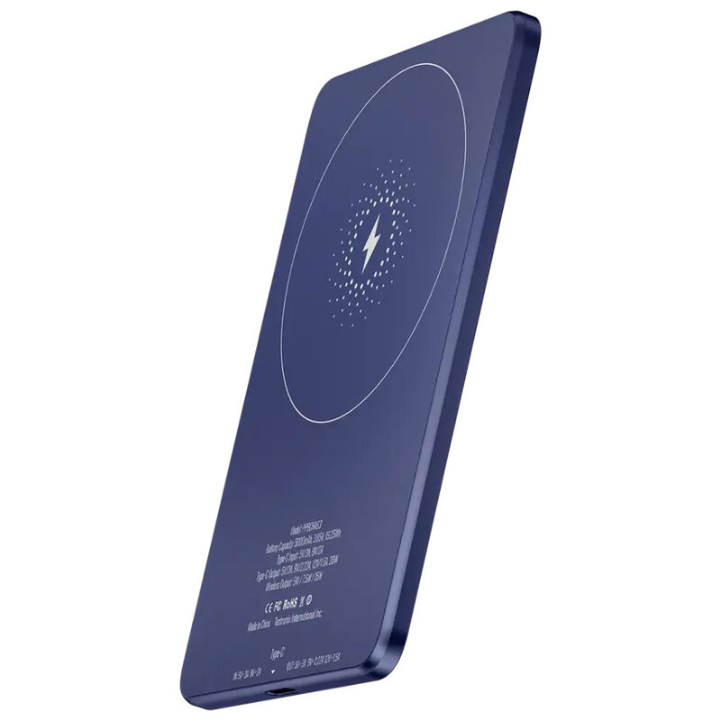Powerology Spetelli 5000 mAh 15W Pd Type-C Magsafe Ultra Slim Powerbank - Blue