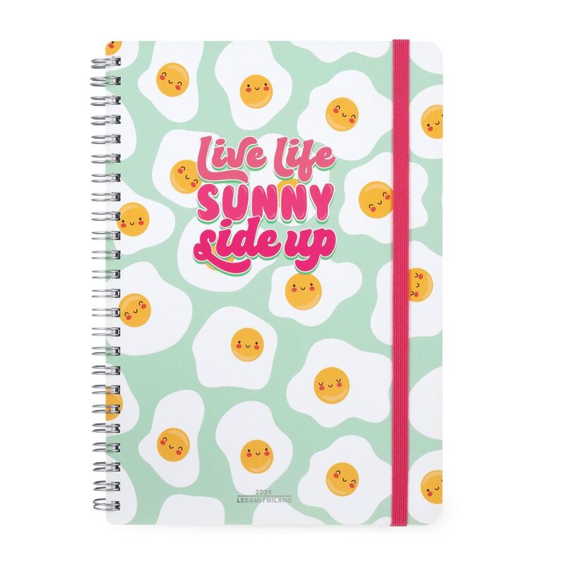 Legami 12-Month Diary - 2024 - Large Weekly Spiralbound Diary - Egg