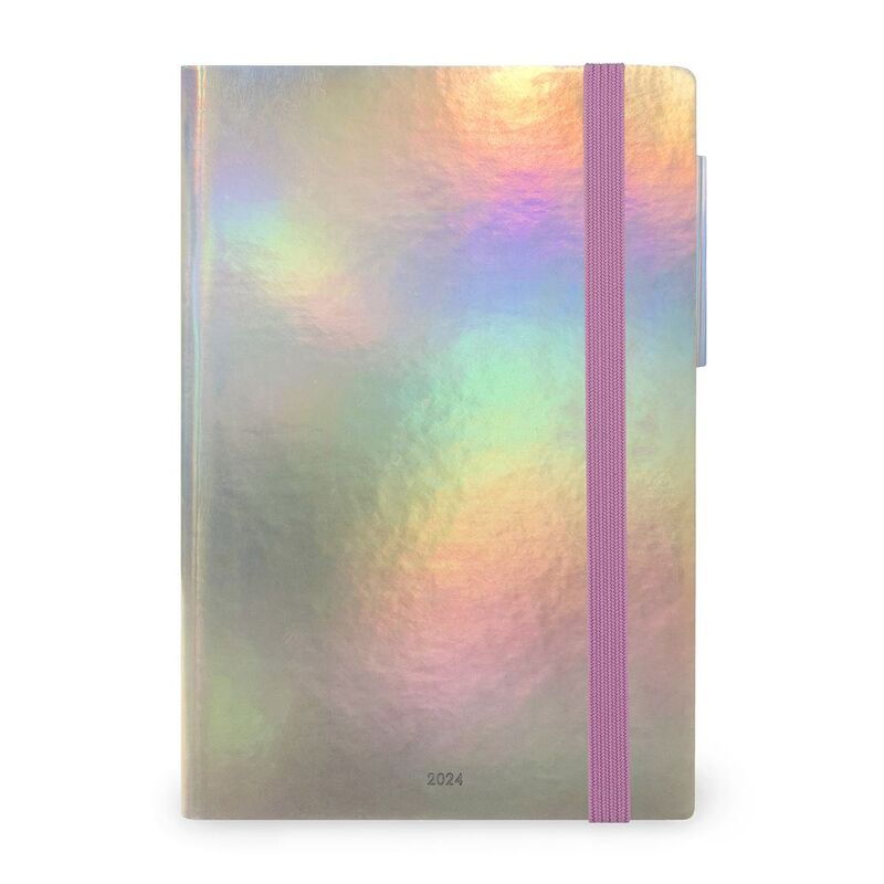 Legami 12-Month Diary - 2024 - Medium Weekly Diary with Notebook - Holo