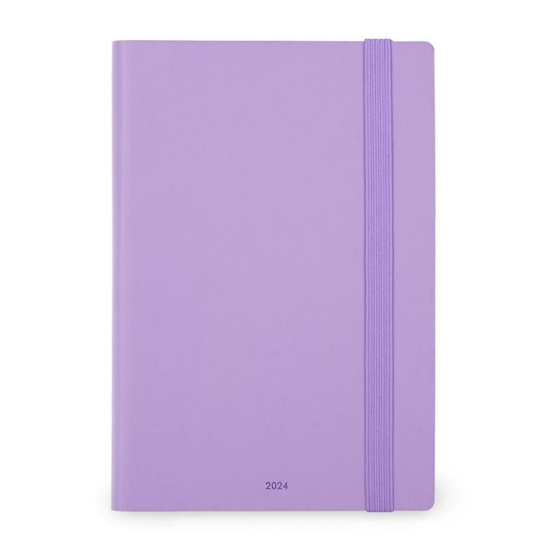 Legami 12-Month Diary - 2024 - Medium Weekly Diary with Notebook - Lavender