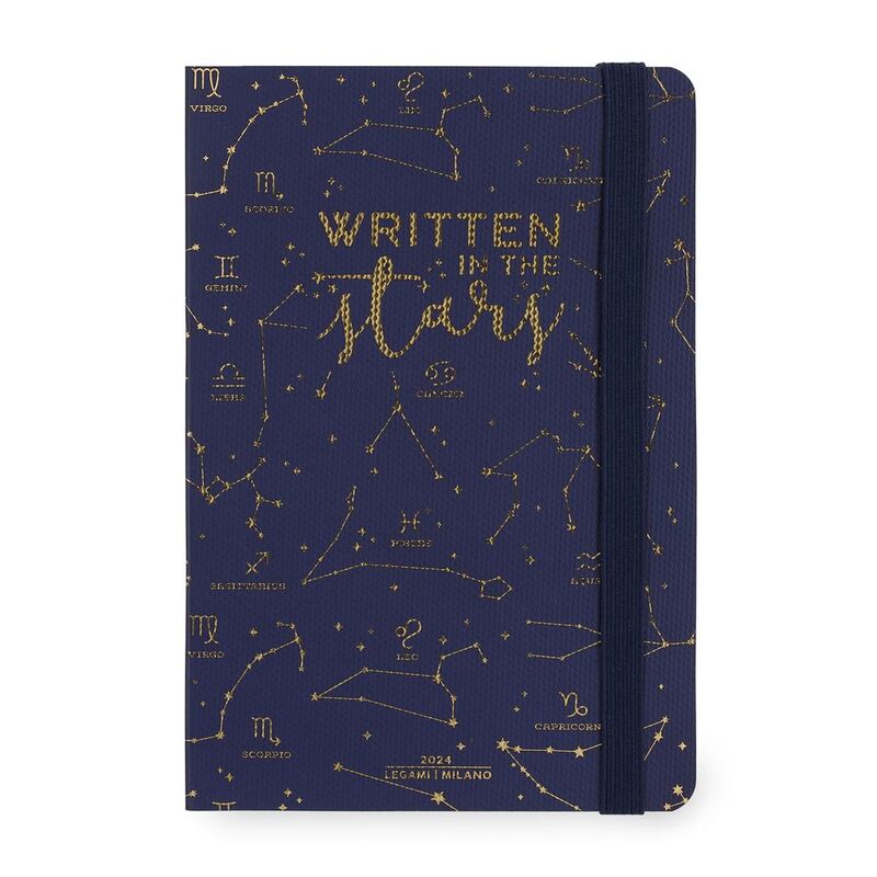 Legami 12-Month Diary - 2024 - Medium Weekly Diary with Notebook - Stars