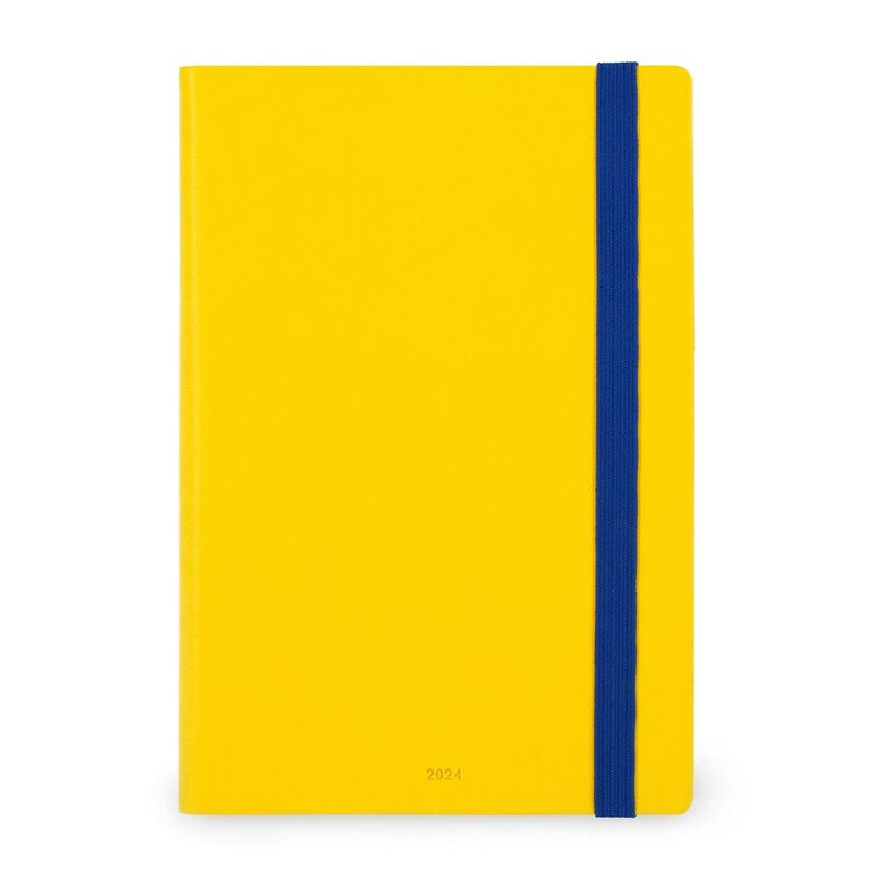 Legami 12-Month Diary - 2024 - Medium Weekly Diary with Notebook - Yellow
