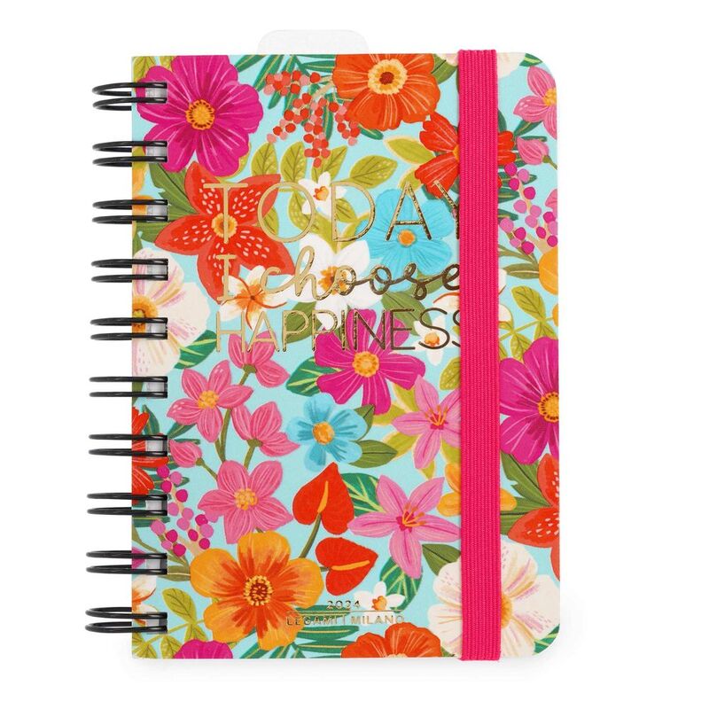 Legami 12-Month Diary - 2024 - Small Daily Spiral Bound Diary - Flowers