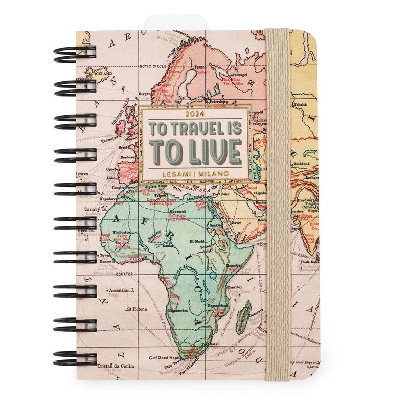 Legami 12-Month Diary - 2024 - Small Daily Spiral Bound Diary - Travel