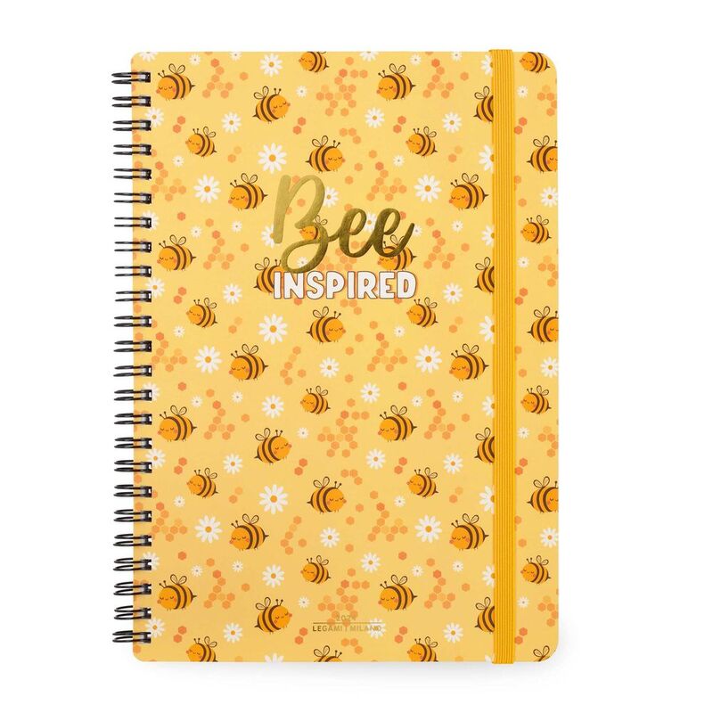 Legami 12-Month Diary - 2024 -Large Weekly Spiral Bound Diary - Bee