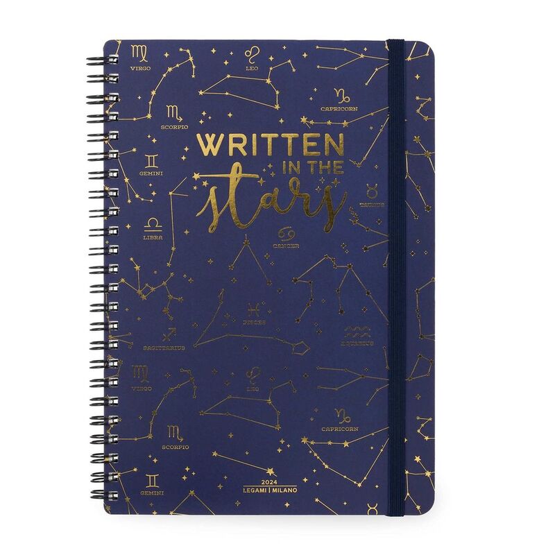 Legami 12-Month Diary - 2024 -Large Weekly Spiral Bound Diary - Stars
