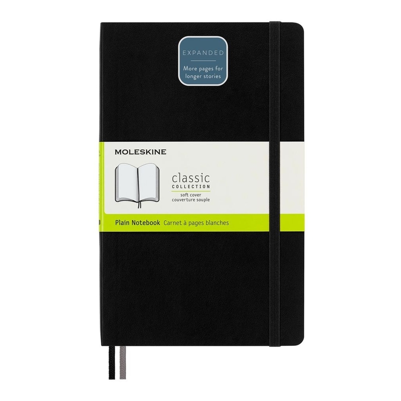 Moleskine Notebook Expanded Large Plain Black Soft