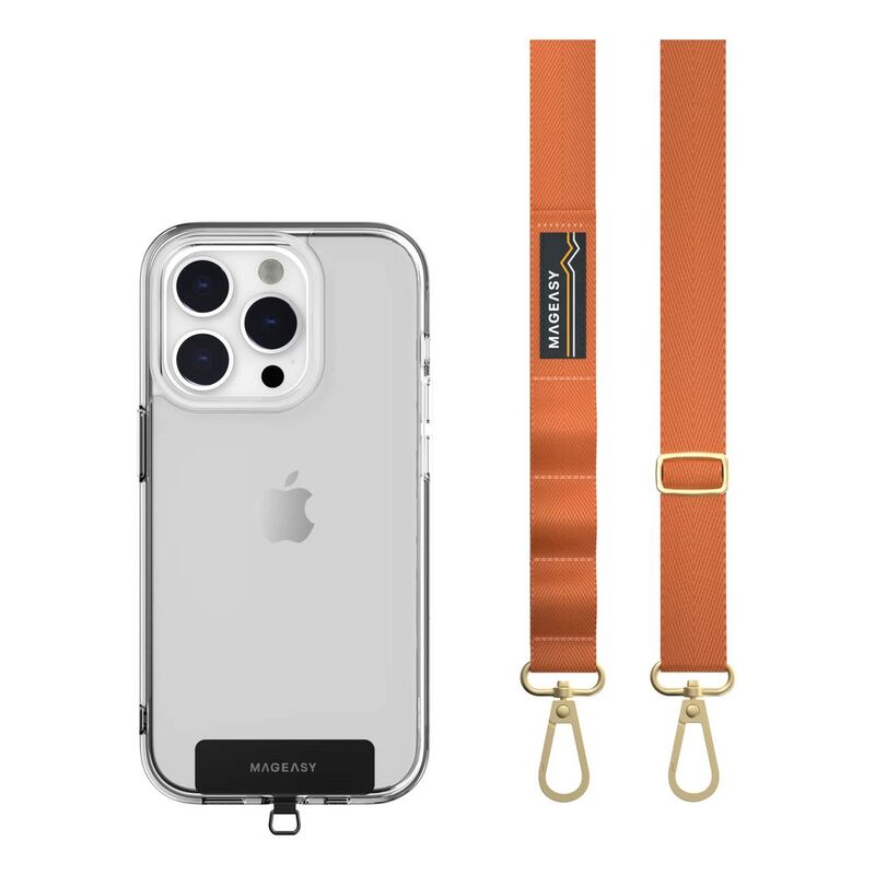 Mageasy Strap+Strap Card 20mm for Smartphone - Orange