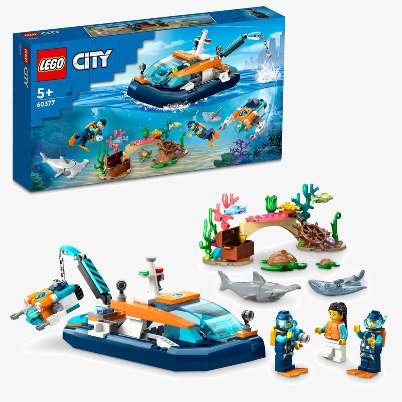 LEGO City Explorer Diving Boat Building Set 60377 (182 Pieces)