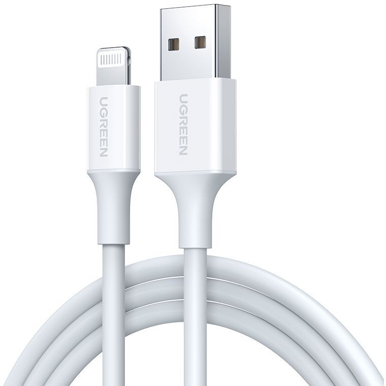 UGREEN USB-A Male to Lightning Male Cable Nickel Plating ABS Shell 2m - White