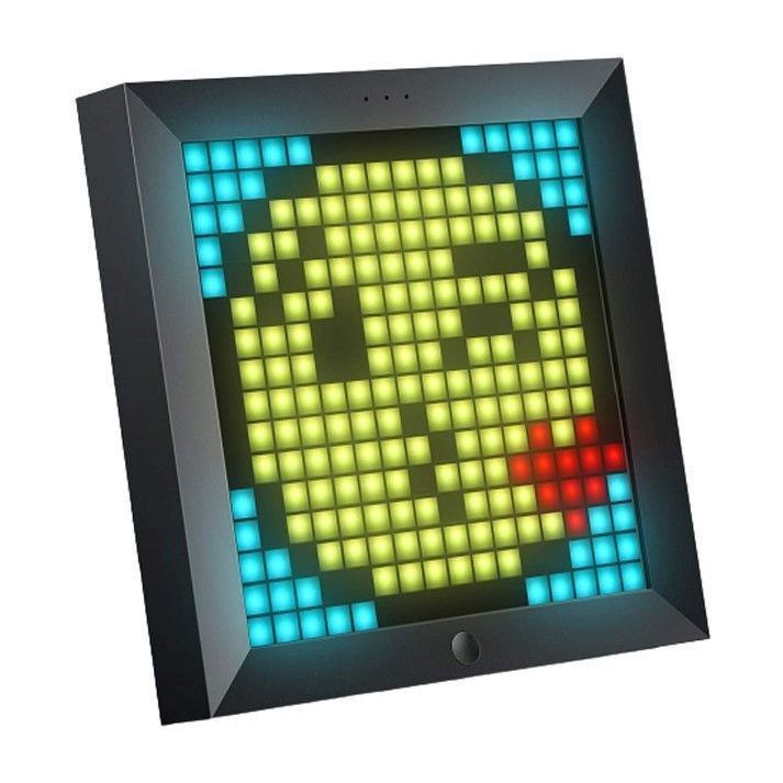 Divoom Pixoo 16 X 16 Dot Tone Bluetooth Pixel Photo Frame With RGB Light Gaming Digital Alarm Clock - Black