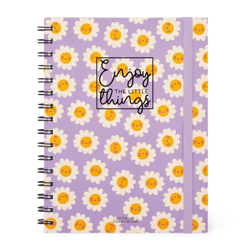 Legami Large Spiral A5 Notebook - Daisy