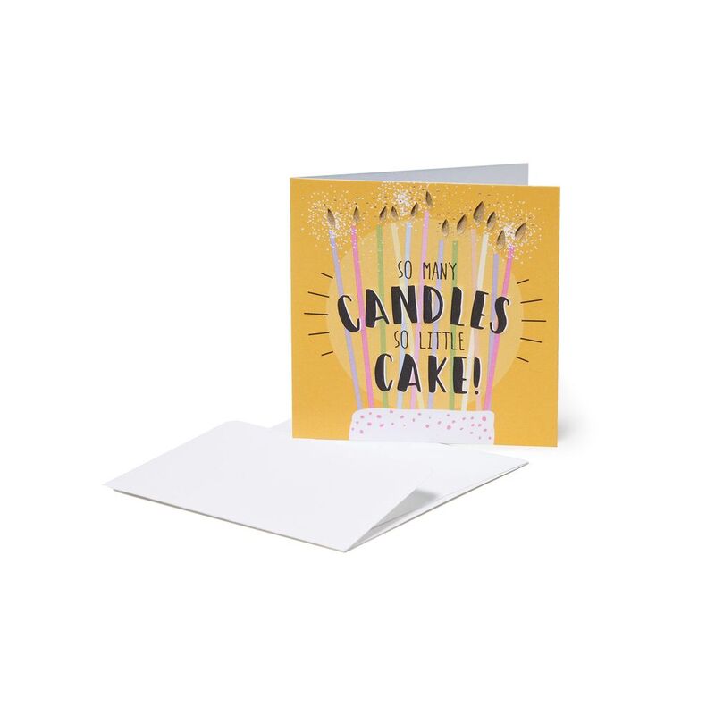 Legami Greeting Card - Small - So Many Candles So Little Cake (7 x 7 cm)