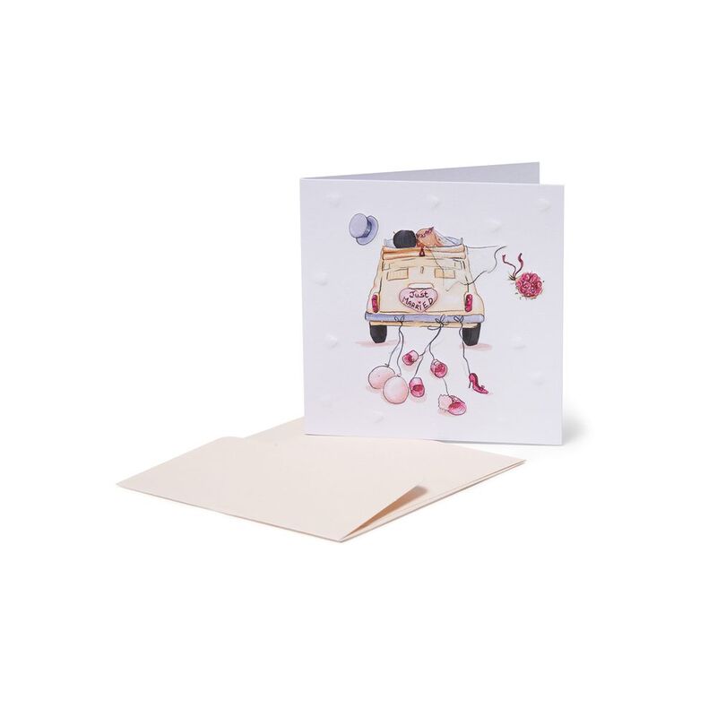 Legami Greeting Card - Small - Wedding - Car (7 x 7 cm)