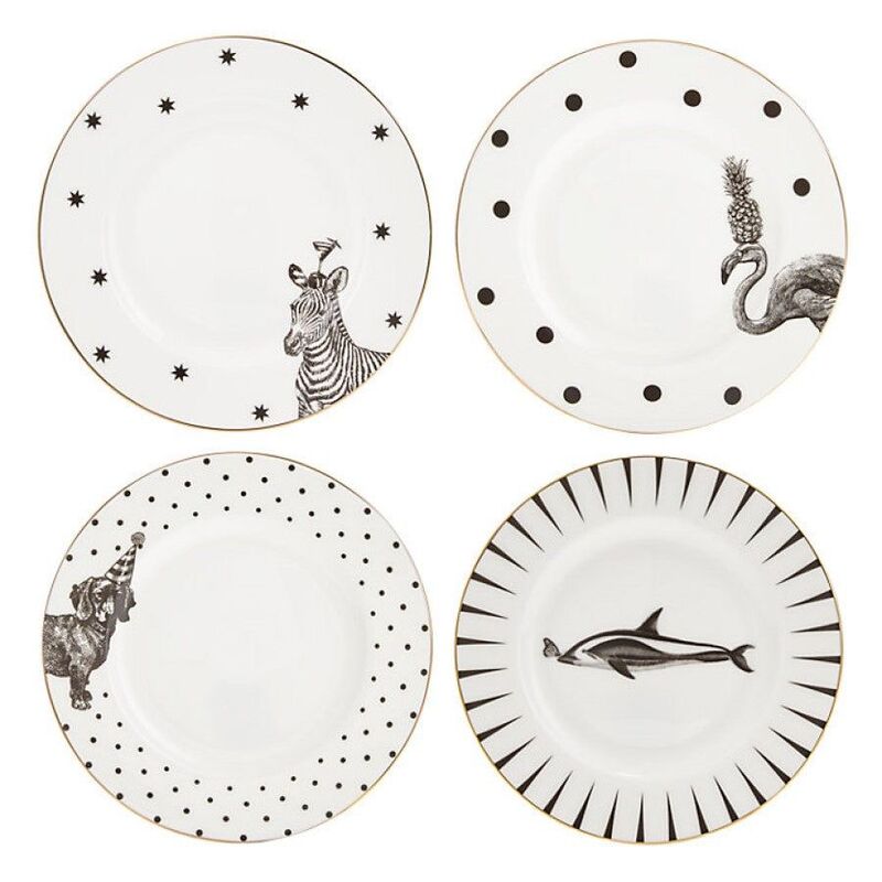 Yvonne Ellen Side Plates (16 cm) - Mixed Animals (Set of 4)