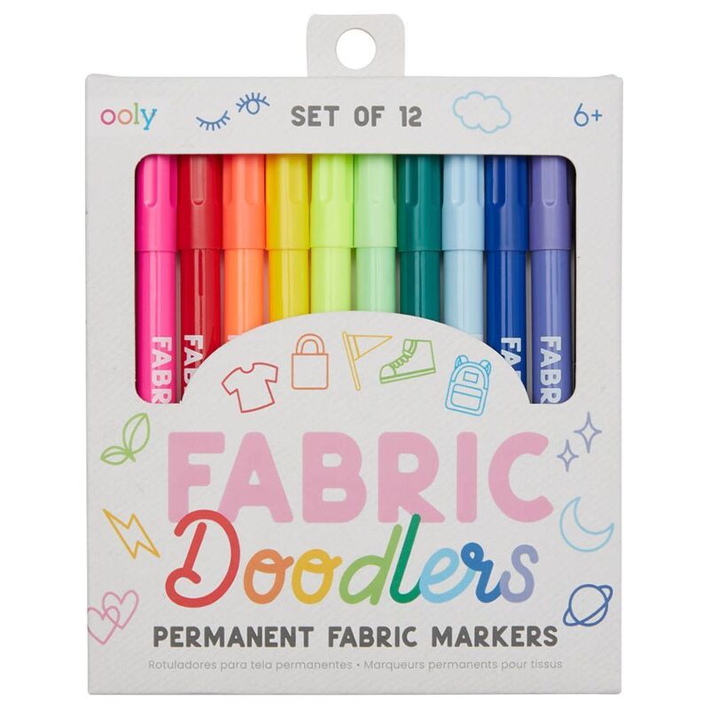 OOLY Fabric Doodlers Markers - Set of 12