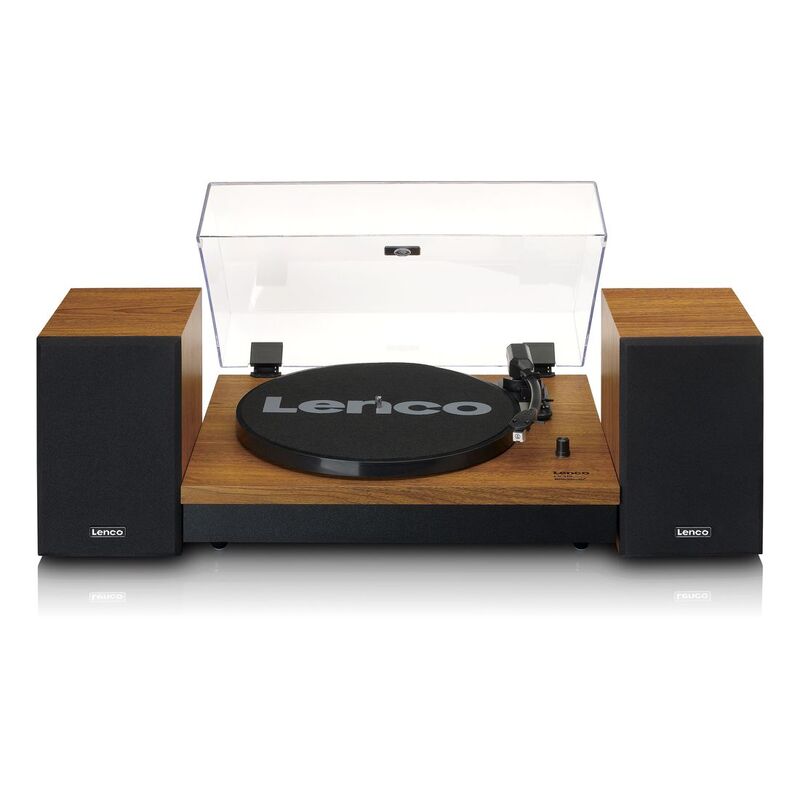 Lenco LS-310WD - Turntable With Bluetooth and Two Separate Speakers - Wood