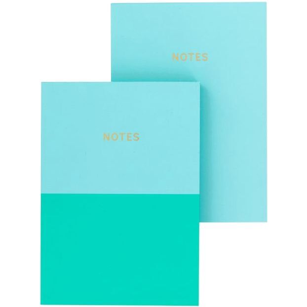 Go Stationery Colourblock Aqua/Teal Duo A6 Set Of 2 Notebooks