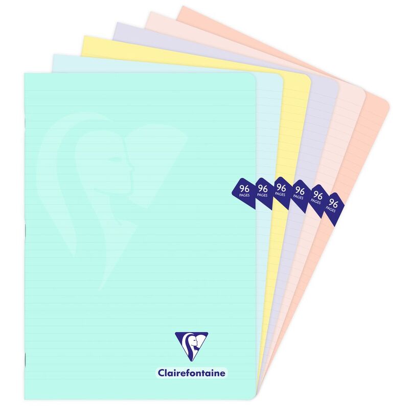 Clairefontaine Mimesys Pastel Polypro Notebook - 48 Lined Sheets (21 x 29.7 cm) (Assorted Colours - Includes 1)