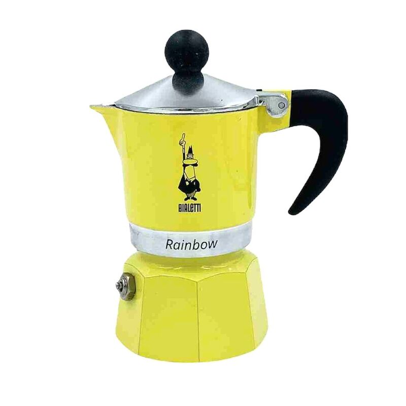 Bialetti Rainbow Espresso Maker 60ml - Yellow (Makes 1 Cup)