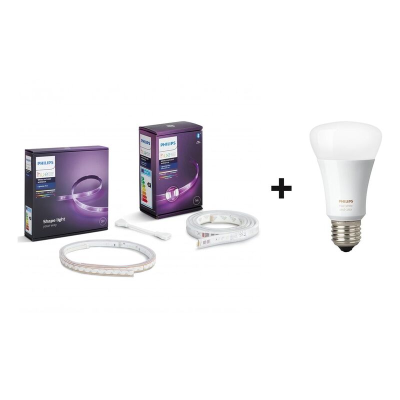 Philips Hue Lightstrip Plus V4 Apr 2m Base Kit +  Hue Color Bulb