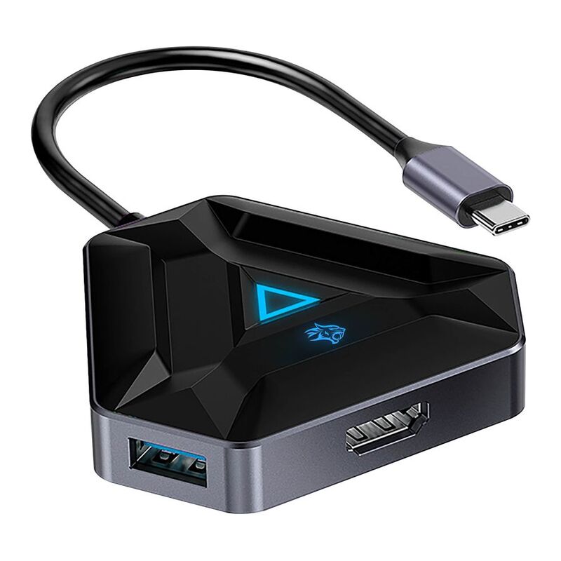 Porodo 6-In-1 4K HDMI USB-C Hub Gamers Edition with 100W PD