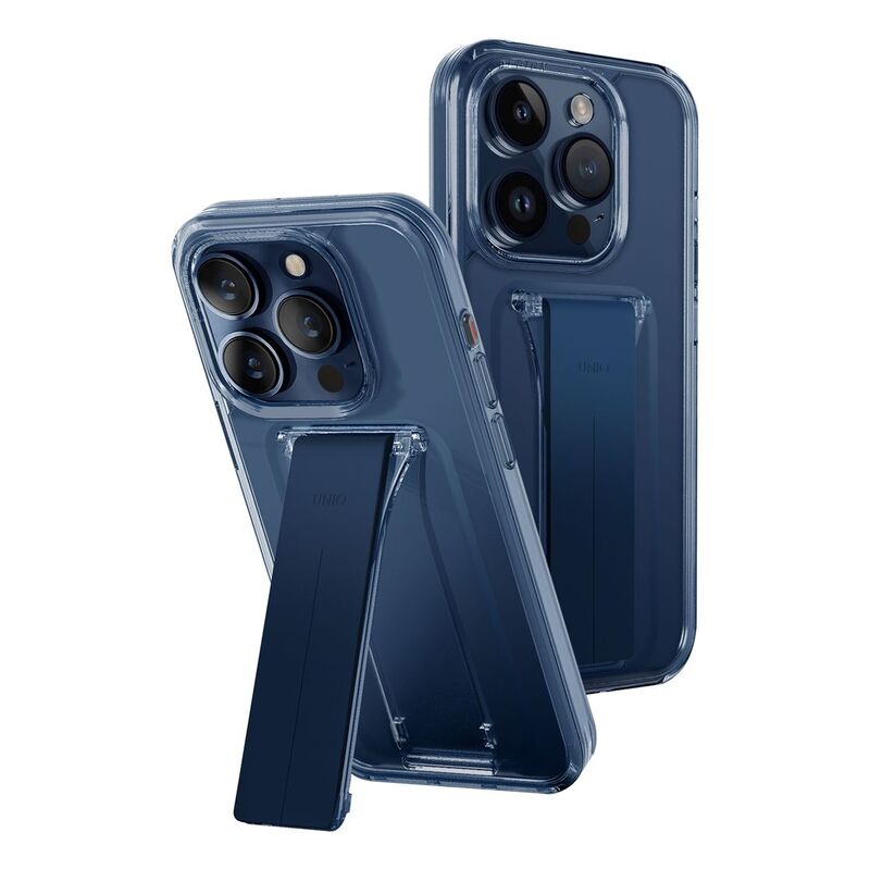 UNIQ Hybrid iPhone 15 Pro Case - Heldro Mount With Stand - Ultramarine