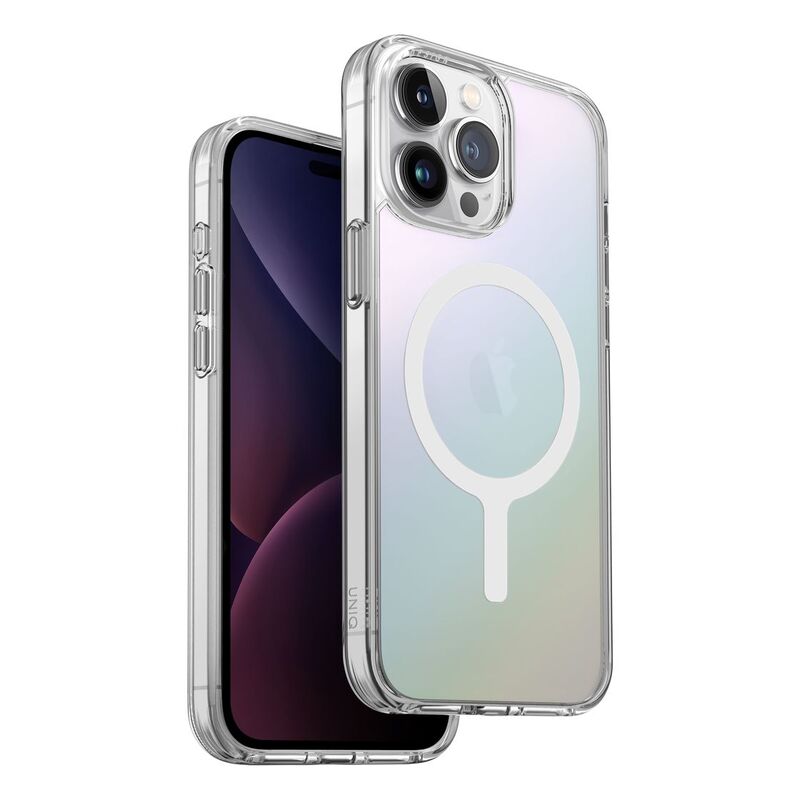 UNIQ Hybrid iPhone 15 Pro Max Case - MagClick Charging Lifepro Xtreme - Iridescent