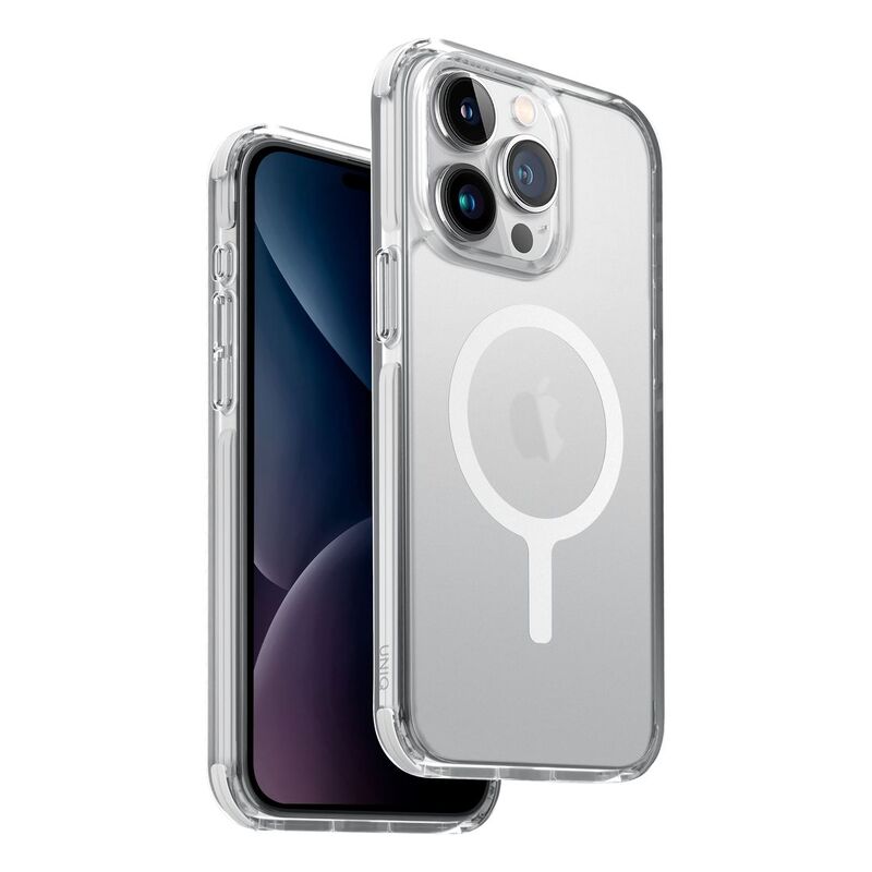 UNIQ Hybrid iPhone 15 Pro Max Case - MagClick Charging Combat - Blanc