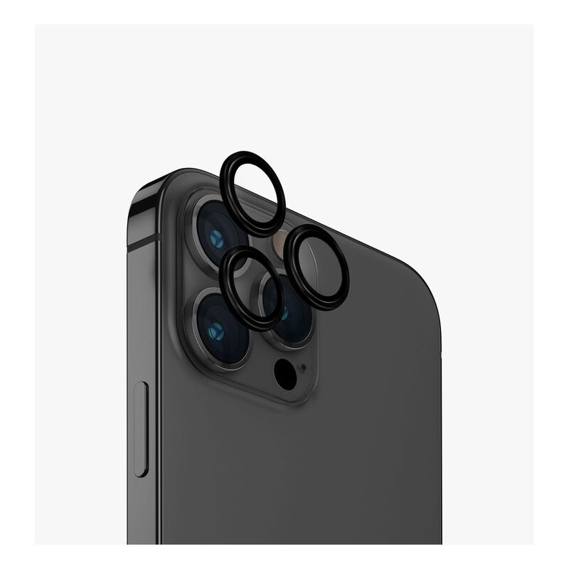 UNIQ Optix iPhone 15 Pro Max Aluminium Camera Lens Protector - Midnight