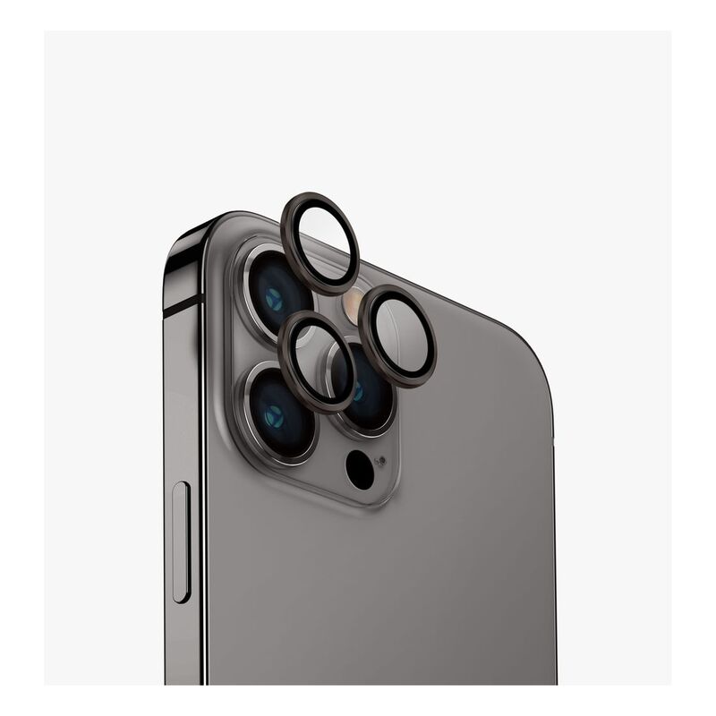 UNIQ Optix iPhone 15 Pro Max Aluminium Camera Lens Protector - Steel Grey