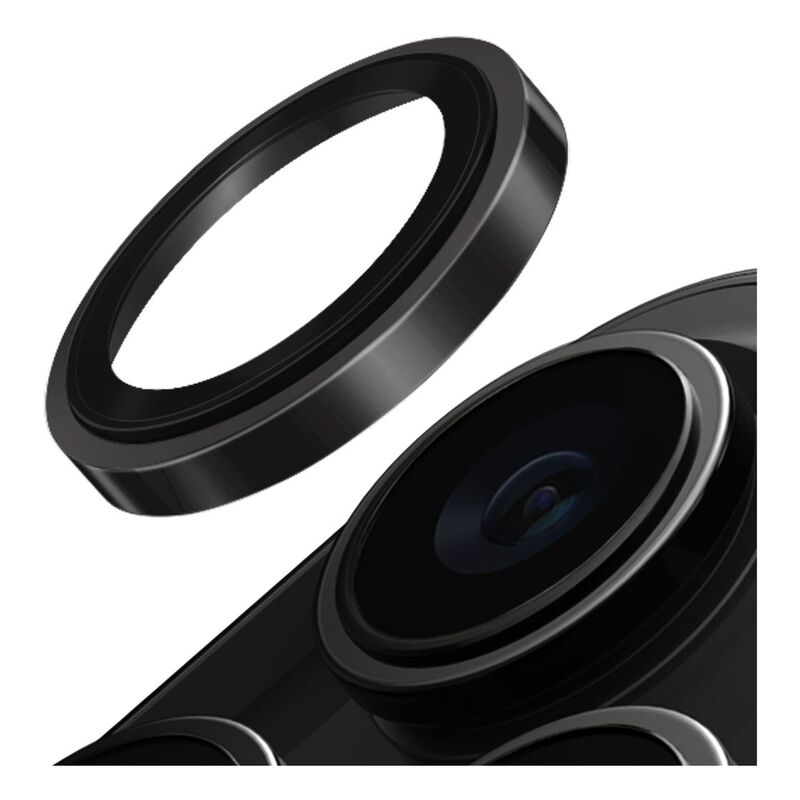 UNIQ Optix iPhone 15 Pro Stainless Steel Frame Sapphire Camera Lens Protector - Chrome Grey