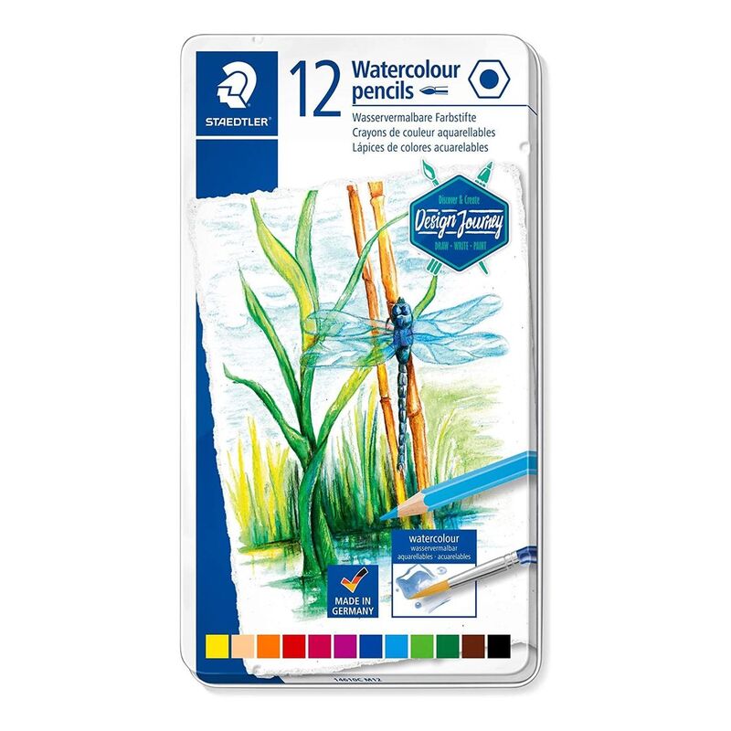 Staedtler Coloured Pencil Aquarell Metal Set (Pack of 12) (Assorted Colors)
