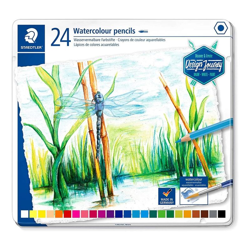 Staedtler Coloured Pencil Aquarell Metal Set (Pack of 24) (Assorted Colors)