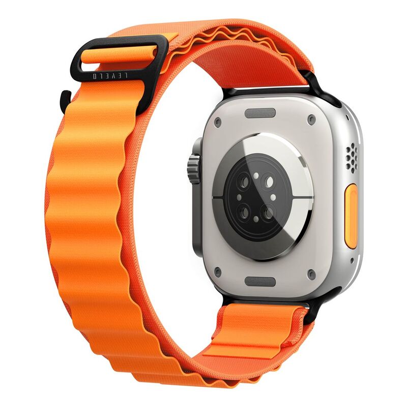Levelo Ace Loop Nylon Strap for Apple Watch 49/45/44/42mm - Orange