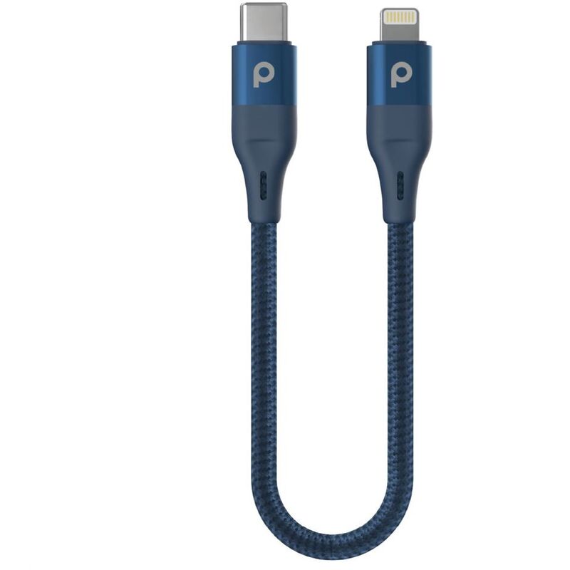 Porodo Braided USB-C to Lightning Cable PD (9V 0.25m) - Blue
