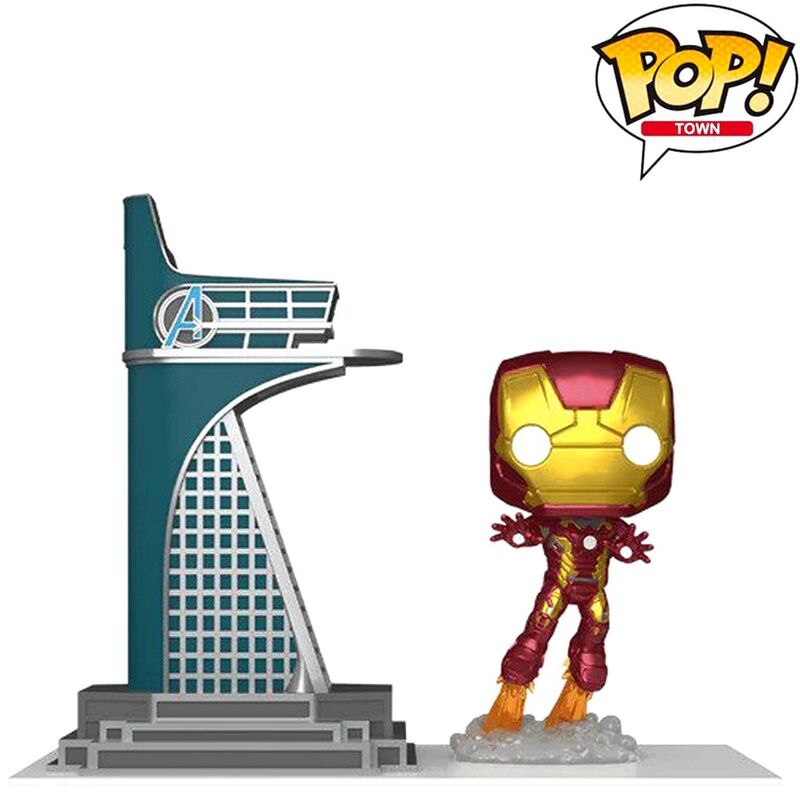 Funko Pop! Town Marvel Avengers 2 Avengers Tower with Iron Man 3.75-Inch Vinyl Figure - FU74582