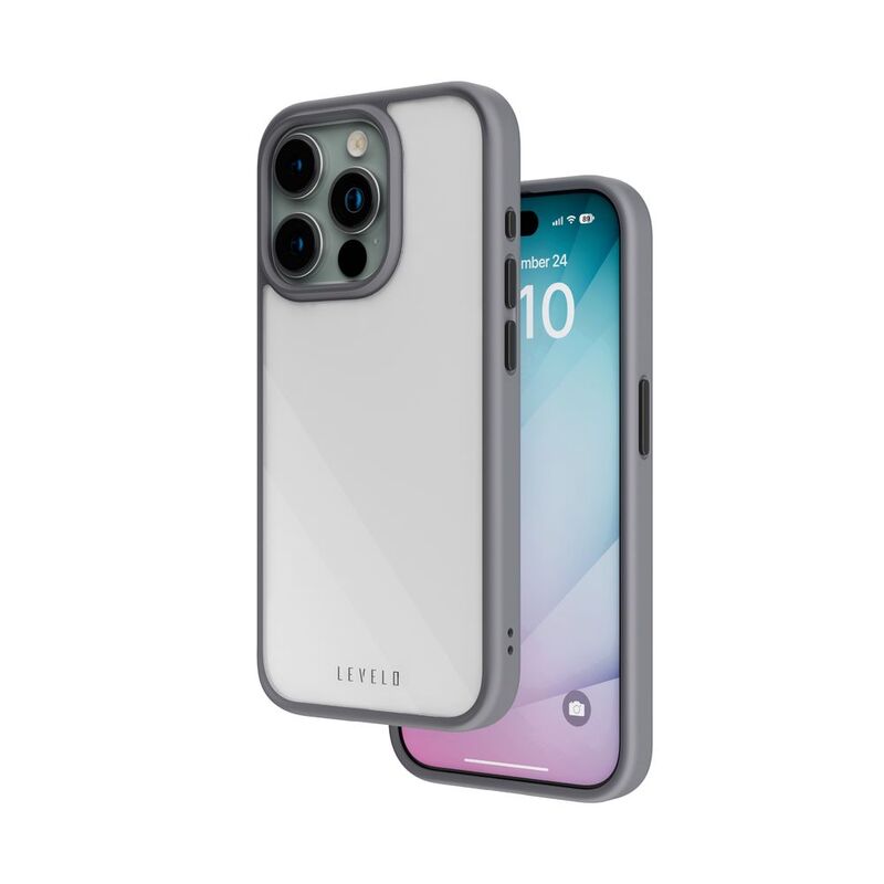 Levelo Solo Case For iPhone 15 Pro - Grey