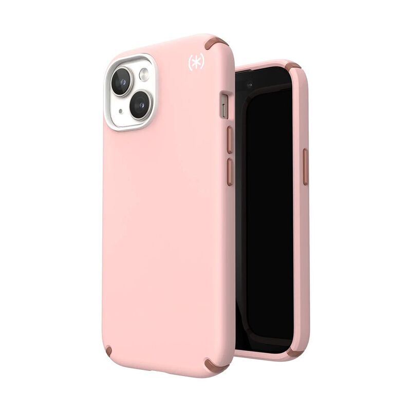 Speck Presidio2 Pro iPhone 15 Case - Dahlia Pink/Rose Copper
