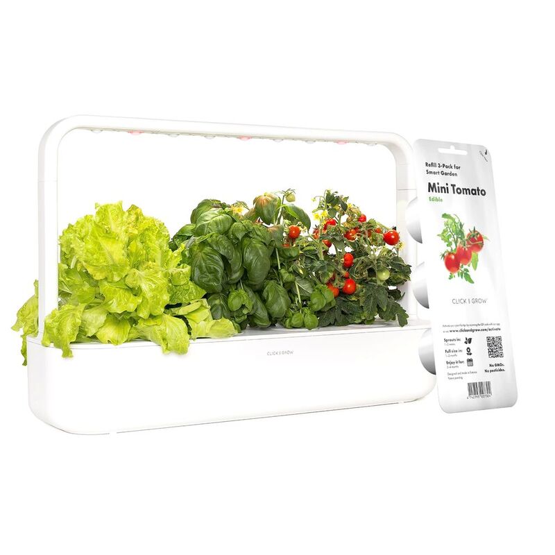 Click & Grow Indoor Smart Garden 9 & Tomato Mini Plant Pods Mini - White (Pack of 3)